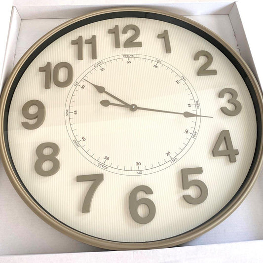 Minimalist Design Coffee Metal Round Analog Wall Clock 75 cm