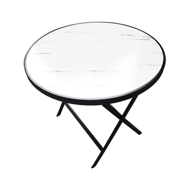 MDF Top Timber Pattern Round Portable Folding Table 80*80*70 cm