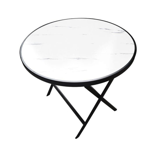 MDF Top Timber Pattern Round Portable Folding Table 80*80*70 cm