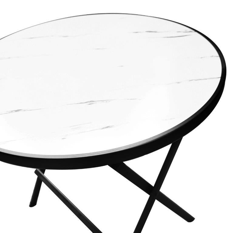 MDF Top Timber Pattern Round Portable Folding Table 80*80*70 cm