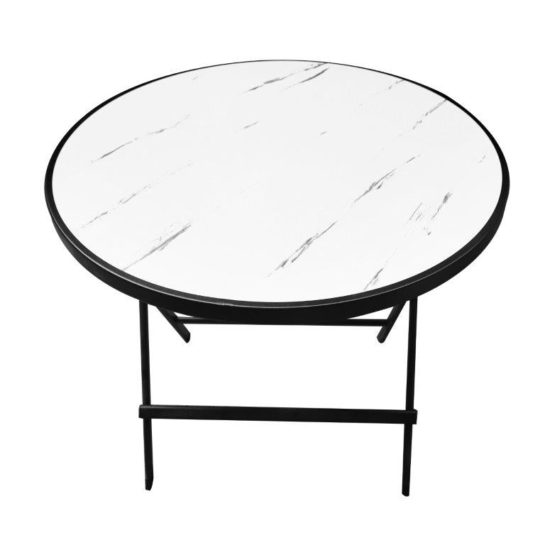 MDF Top Timber Pattern Round Portable Folding Table 80*80*70 cm