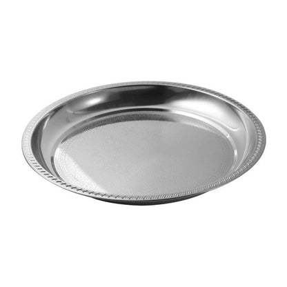 Silver Plated Stainless Steel Round Serving Tray 30 cm