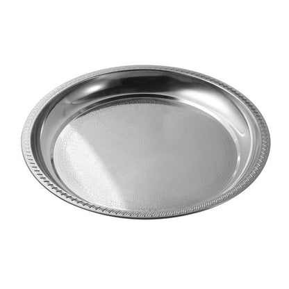 Silver Plated Stainless Steel Round Serving Tray 45 cm
