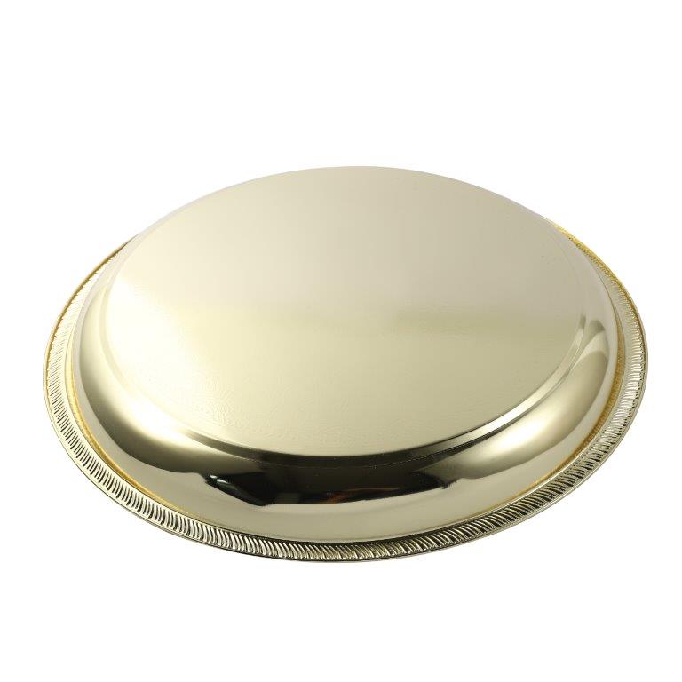Gold Plated Stainless Steel Round Serving Tray 35 cm