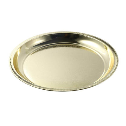 Gold Plated Stainless Steel Round Serving Tray 35 cm