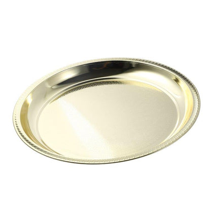 Gold Plated Stainless Steel Round Serving Tray 40 cm
