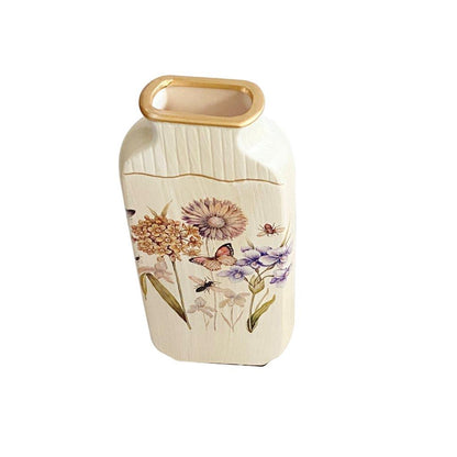 Home Decor Table Top Abstract Print Ceramic Vase Set of 3 Pcs 16*16/12*25/21.5 cm