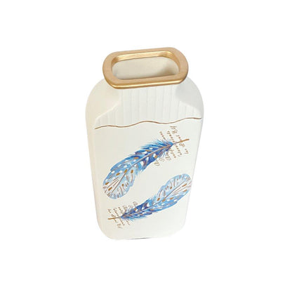 Home Decor Table Top Abstract Print Ceramic Vase Set of 3 Pcs 16*16/12*25/21.5 cm