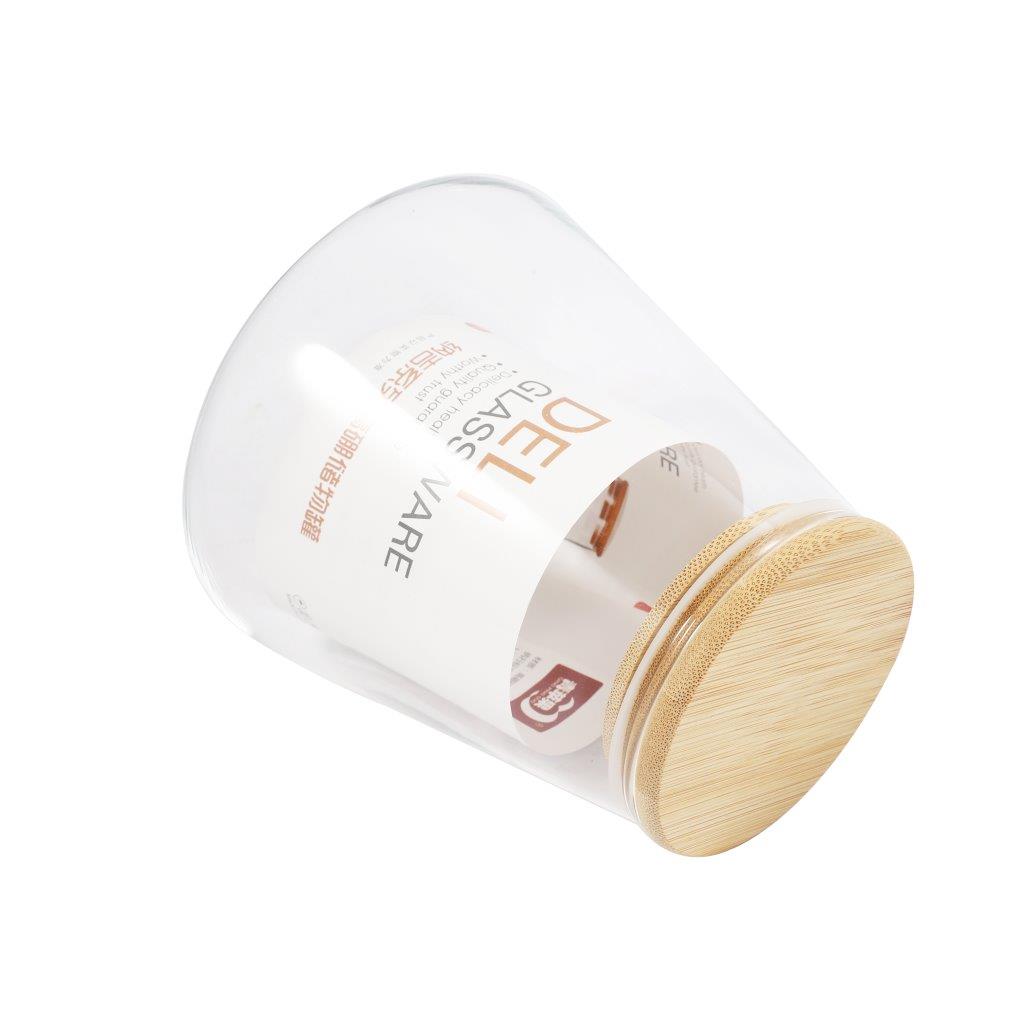 Airtight Bamboo Lid Glas Condiment Seasoning Jar 750 ml