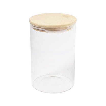 Airtight Bamboo Lid Glas Condiment Seasoning Jar 950 ml