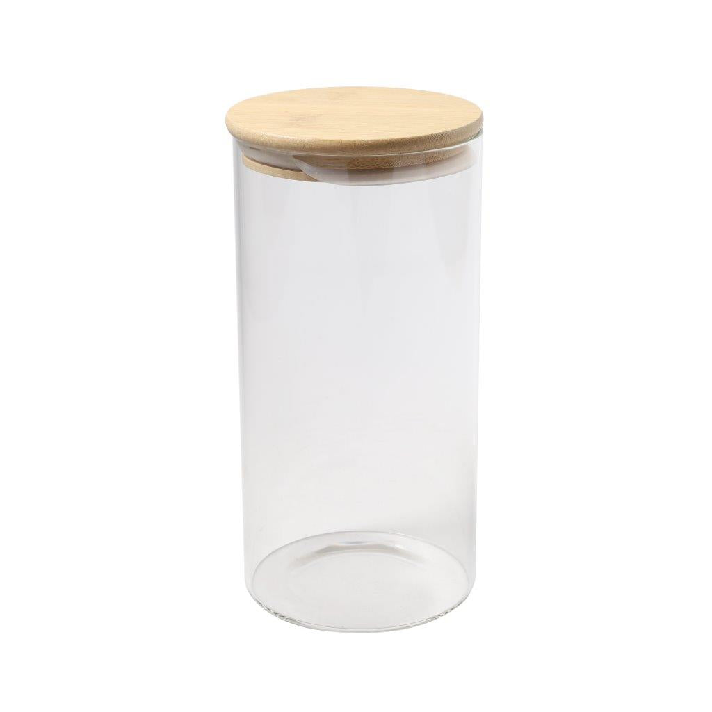 Airtight Bamboo Lid Glas Condiment Seasoning Jar 1300 ml