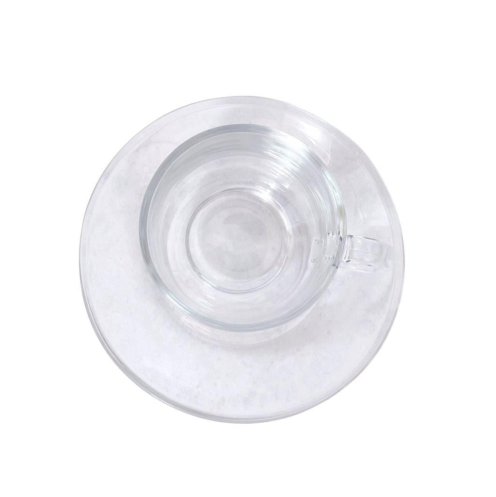 Premium Lead Free Glass Tea Cup with Saucer Set of 6 Pcs 7.5*6/12 cm