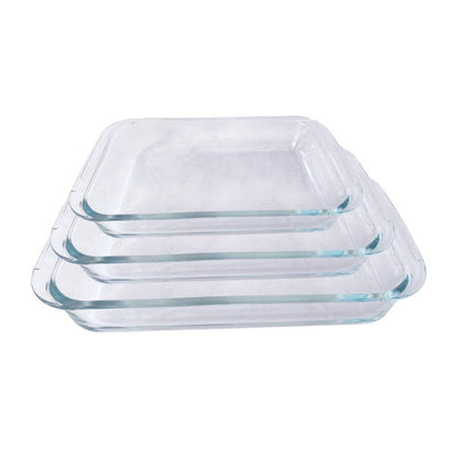 Heat Resistant Rectangle Glass Baking Dish Set of 3 Pcs 2.2/1.6/1L