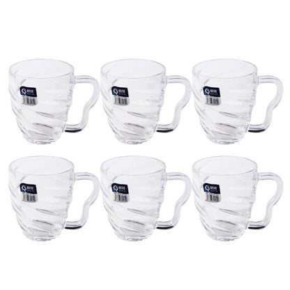 Premium Lead Free Glass Tea Cup Set of 6 Pcs 410 ml