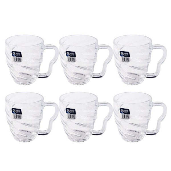Premium Lead Free Glass Tea Cup Set of 6 Pcs 410 ml