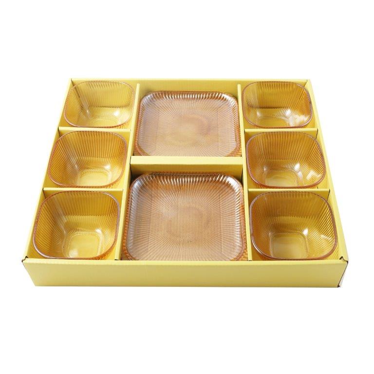 Crystal Glass Ice Cream and Dessert Bowl with Saucer Set of 12 Pcs 10*6.5/15.5*1.5 cm