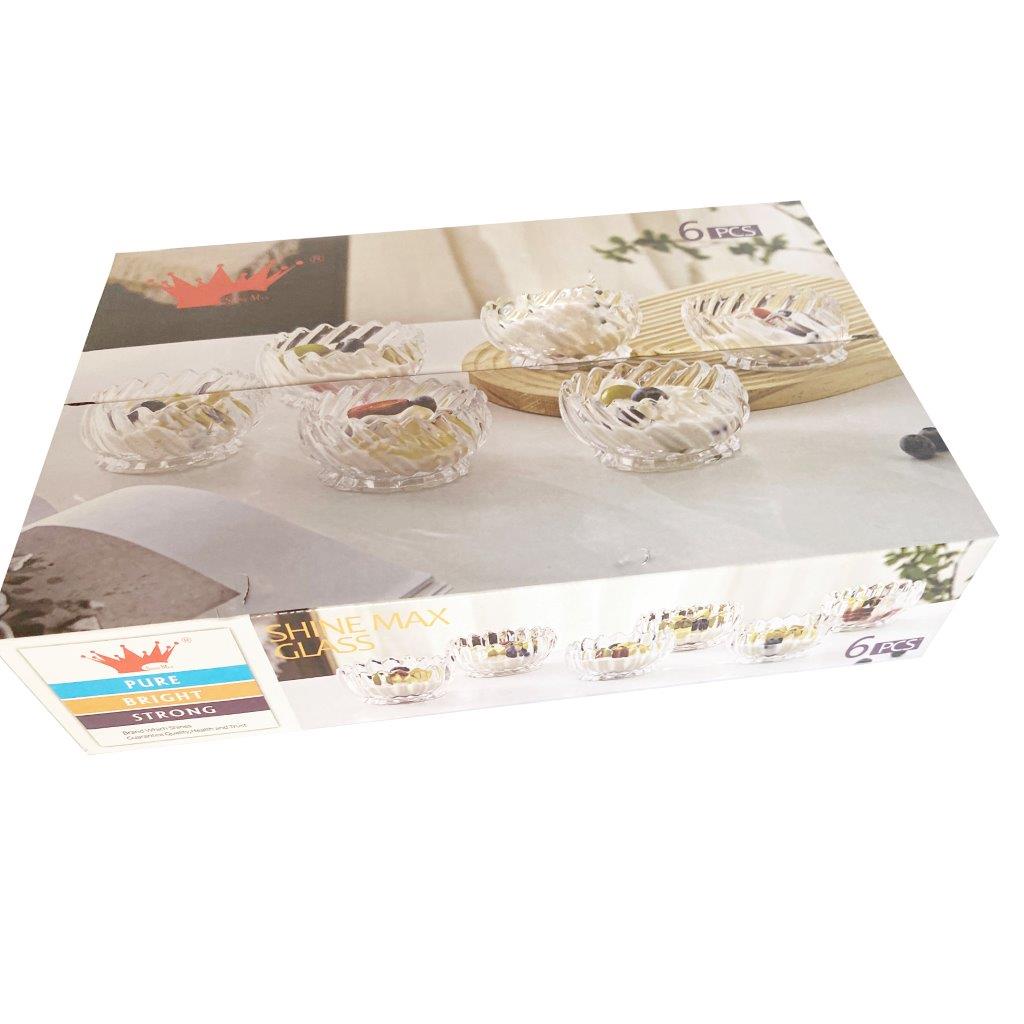 Crystal Glass Ice Cream and Dessert Bowl Set of 6 Pcs  150 ml