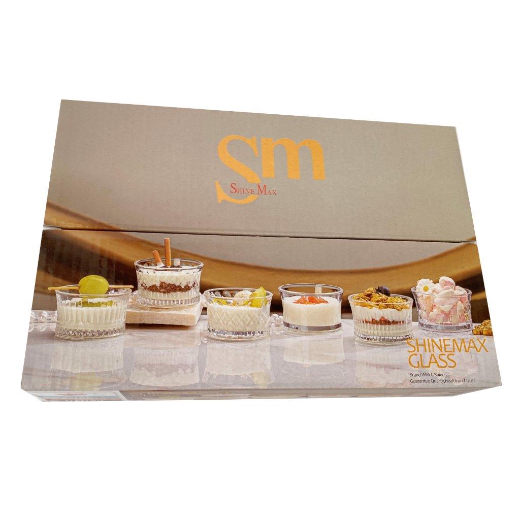 Crystal Glass Ice Cream and Dessert Bowl Set of 6 Pcs 150 ml **