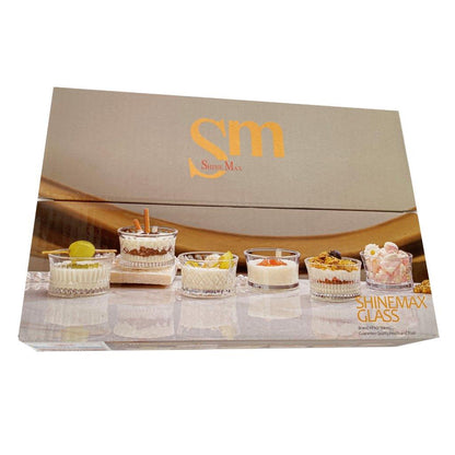 Crystal Glass Ice Cream and Dessert Bowl Set of 6 Pcs 150 ml **