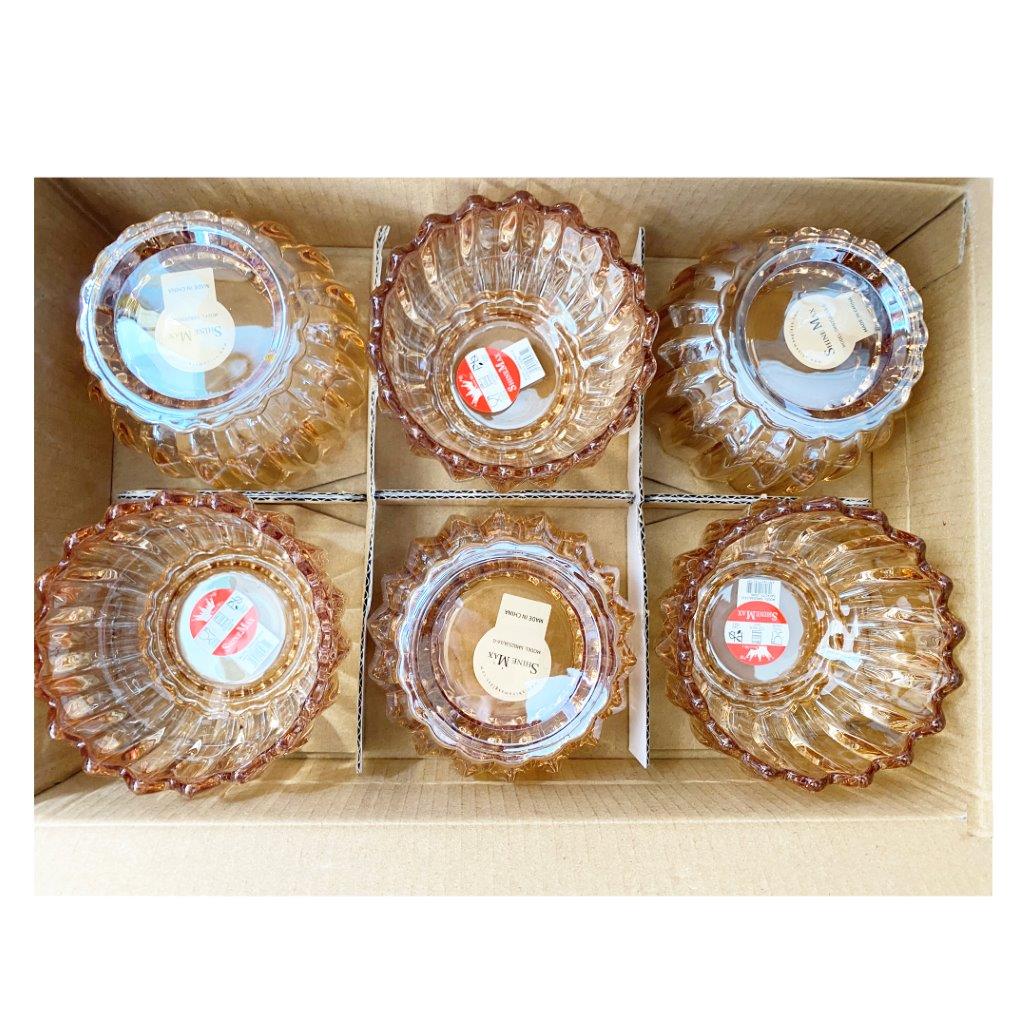 Crystal Glass Ice Cream and Dessert Bowl Set of 6 Pcs 150 ml **