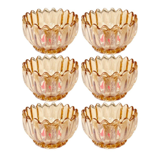 Crystal Glass Ice Cream and Dessert Bowl Set of 6 Pcs 150 ml **