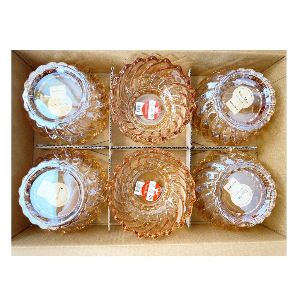 Crystal Glass Ice Cream and Dessert Bowl Set of 6 Pcs 150 ml **