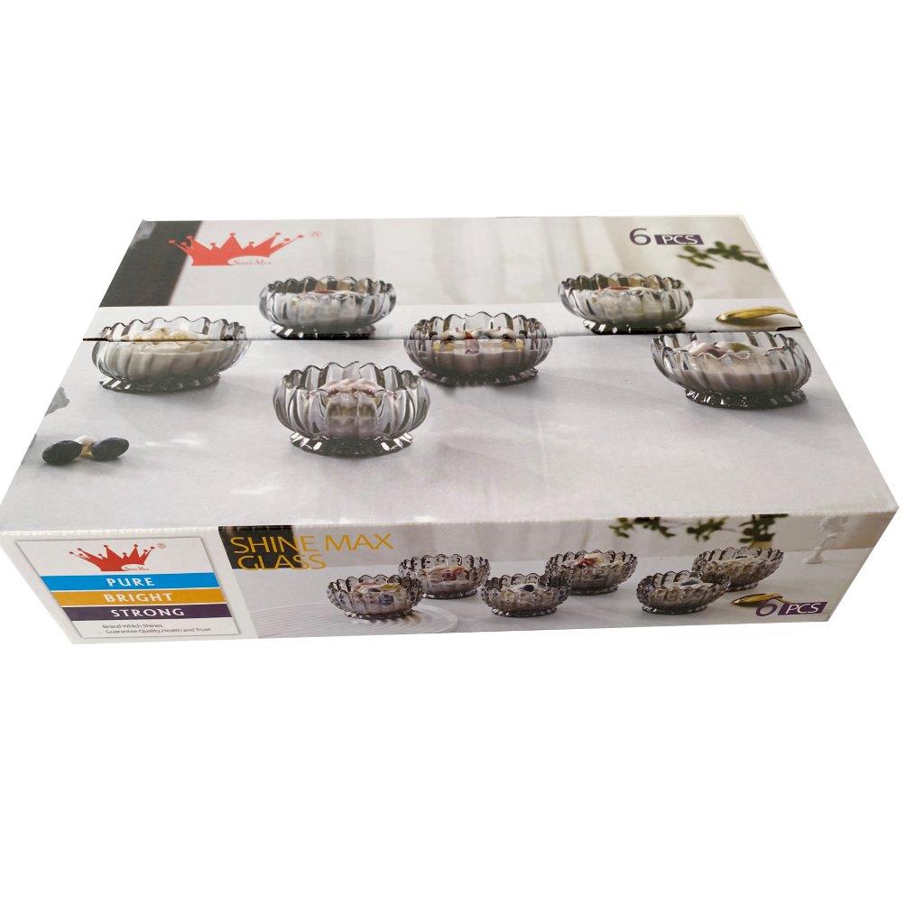Crystal Glass Ice Cream and Dessert Bowl Set of 6 Pcs 150 ml **