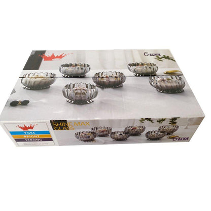 Crystal Glass Ice Cream and Dessert Bowl Set of 6 Pcs 150 ml **
