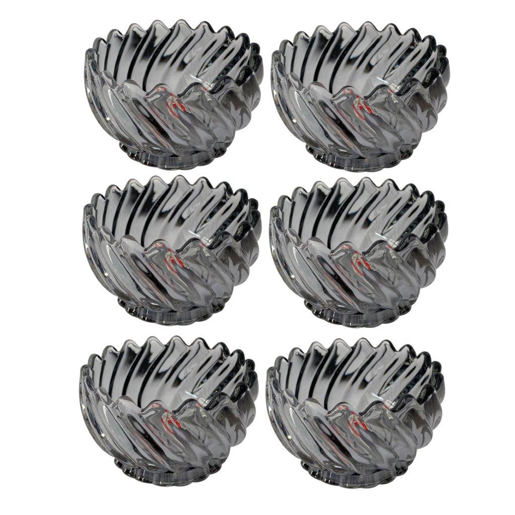 Crystal Glass Ice Cream and Dessert Bowl Set of 6 Pcs 150 ml **