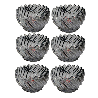 Crystal Glass Ice Cream and Dessert Bowl Set of 6 Pcs 150 ml **