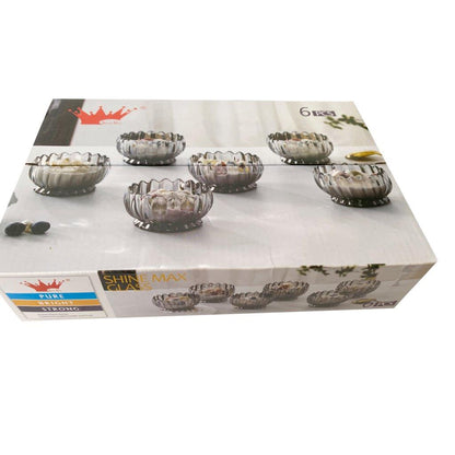 Crystal Glass Ice Cream and Dessert Bowl Set of 6 Pcs 150 ml **