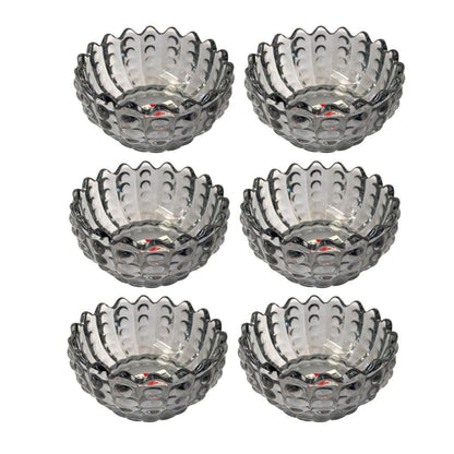 Crystal Glass Ice Cream and Dessert Bowl Set of 6 Pcs 150 ml **
