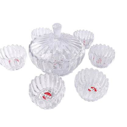 Crystal Cut Glass Ice Cream and Dessert Bowl Set of 6 Pcs ** Inspect Actual 1100+1300 ml
