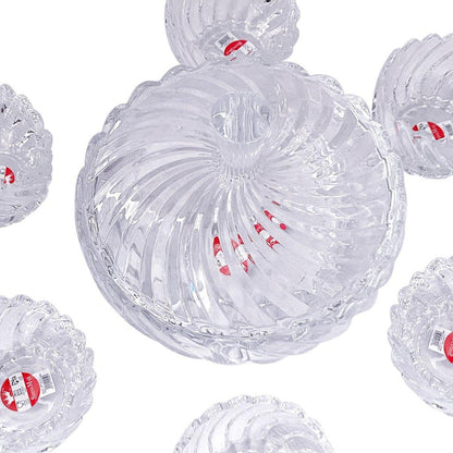 Crystal Cut Glass Ice Cream and Dessert Bowl Set of 6 Pcs ** Inspect Actual 1100+1300 ml