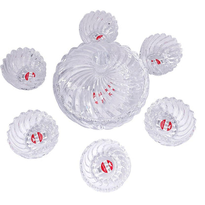 Crystal Cut Glass Ice Cream and Dessert Bowl Set of 6 Pcs ** Inspect Actual 1100+1300 ml