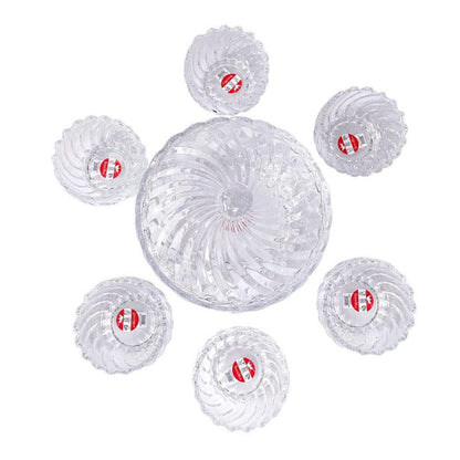 Crystal Cut Glass Ice Cream and Dessert Bowl Set of 6 Pcs ** Inspect Actual 1100+1300 ml