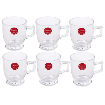 Premium Lead Free Glass Tea Cup Set of 6 Pcs 164 ml
