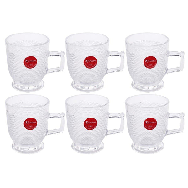 Premium Lead Free Glass Tea Cup Set of 6 Pcs 164 ml