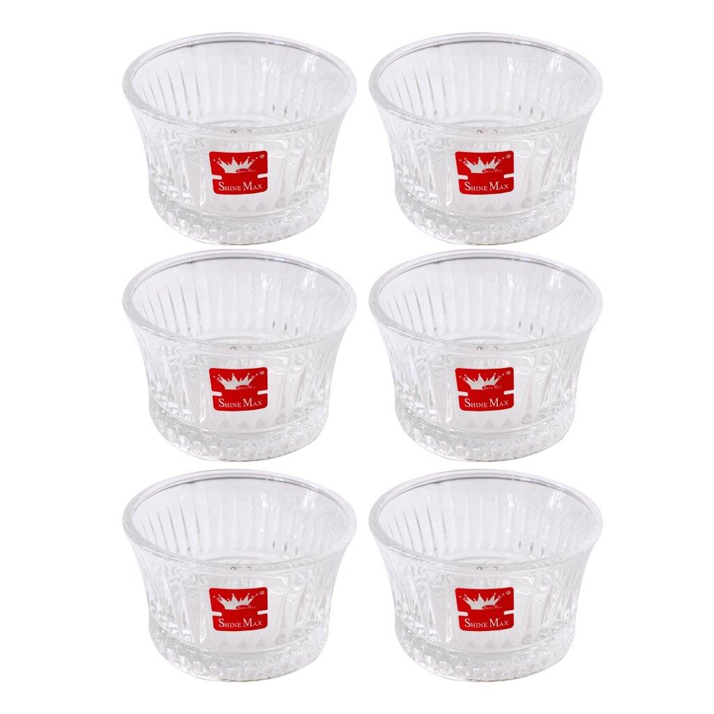 Crystal Glass Ice Cream and Dessert Bowl Set of 6 Pcs 120 ml **
