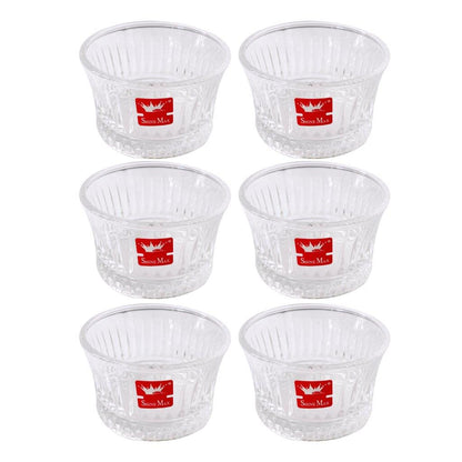Crystal Glass Ice Cream and Dessert Bowl Set of 6 Pcs 120 ml **