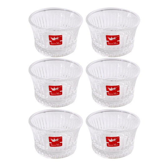 Crystal Glass Ice Cream and Dessert Bowl Set of 6 Pcs 120 ml **