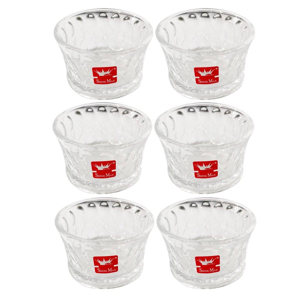 Crystal Glass Ice Cream and Dessert Bowl Set of 6 Pcs 120 ml **