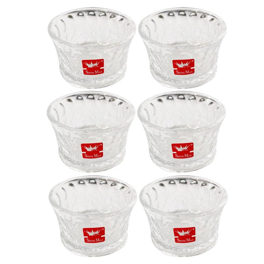 Crystal Glass Ice Cream and Dessert Bowl Set of 6 Pcs 120 ml **