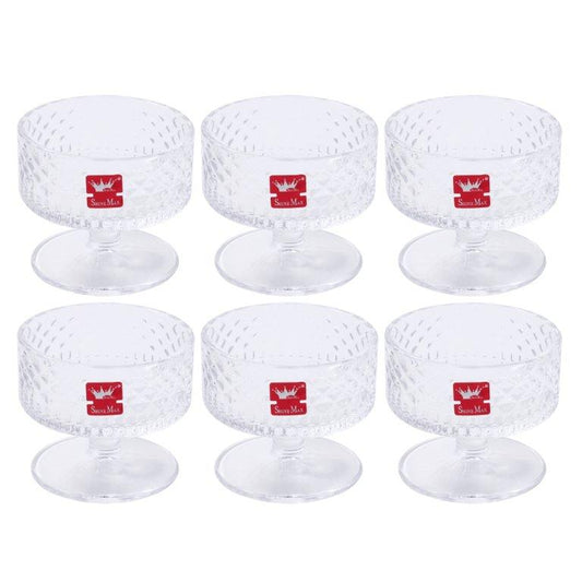 Crystal Glass Ice Cream and Dessert Bowl Set of 6 Pcs 180 ml