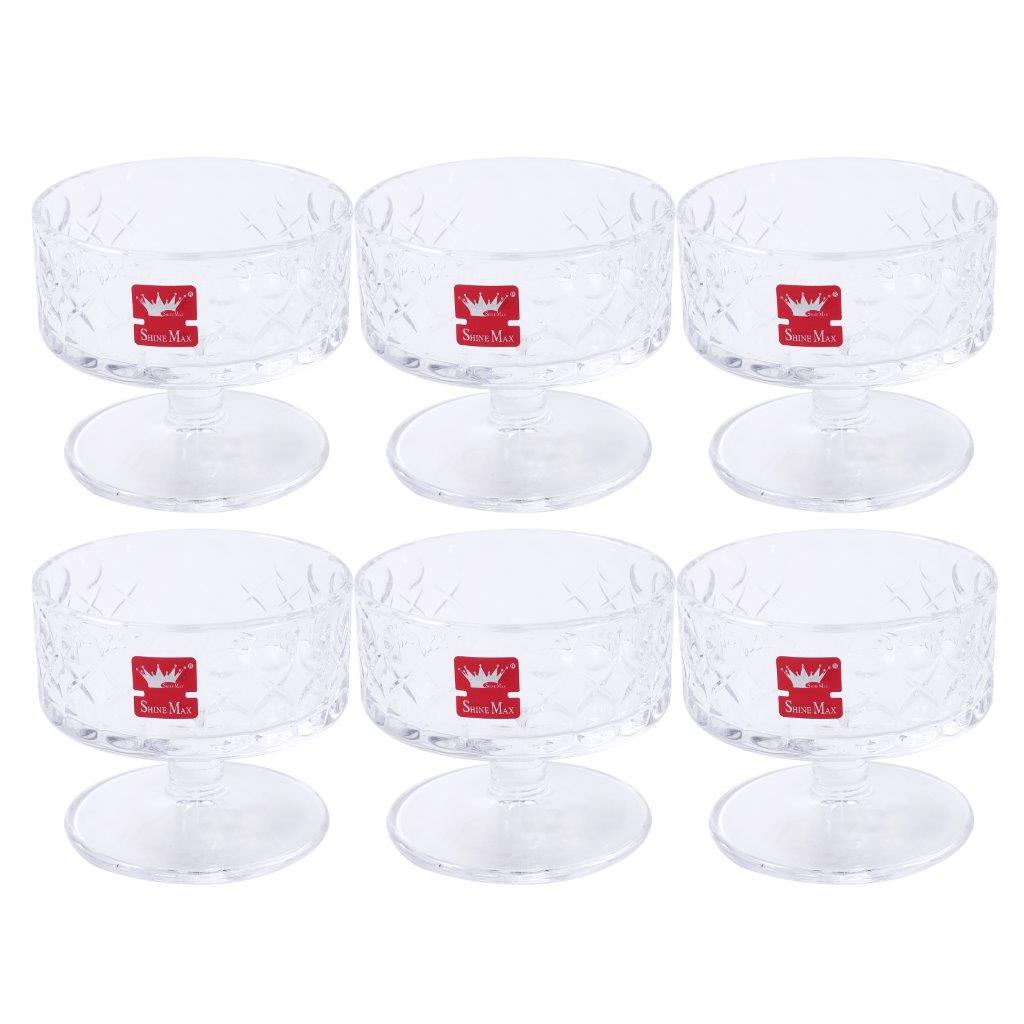 Crystal Glass Ice Cream and Dessert Bowl Set of 6 Pcs 180 ml