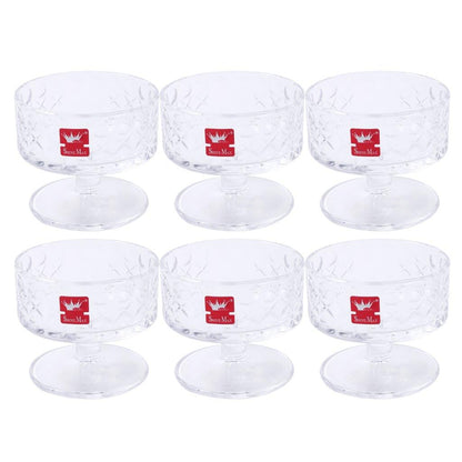 Crystal Glass Ice Cream and Dessert Bowl Set of 6 Pcs 180 ml