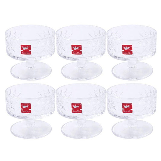 Crystal Glass Ice Cream and Dessert Bowl Set of 6 Pcs 180 ml