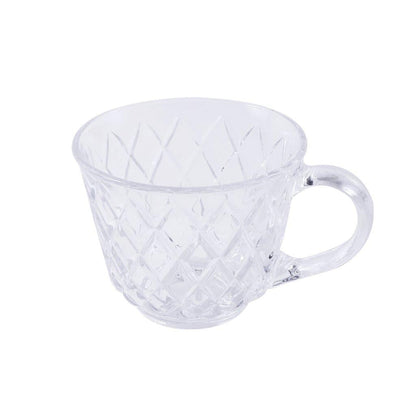 Premium Clear Glass Tea cup with Saucer Set of 6 Pcs 15/220 ml