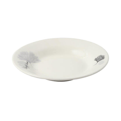 White Ceramic Floral Print Tableware Round Serving Dish Plate 6''