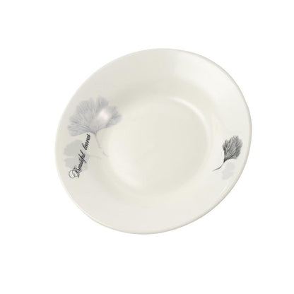 White Ceramic Floral Print Tableware Round Serving Dish Plate 6''